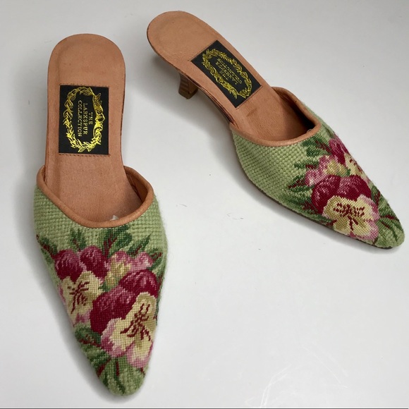 The Larkspur Collection Needlepoint Mules - Picture 3 of 5
